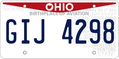 OH license plate GIJ4298