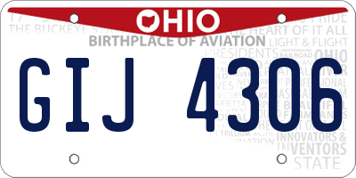 OH license plate GIJ4306