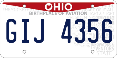 OH license plate GIJ4356