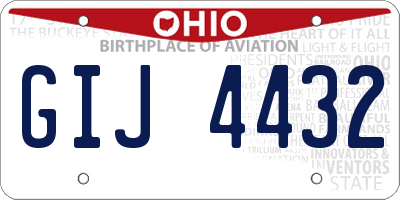 OH license plate GIJ4432