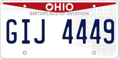 OH license plate GIJ4449
