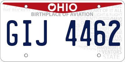 OH license plate GIJ4462