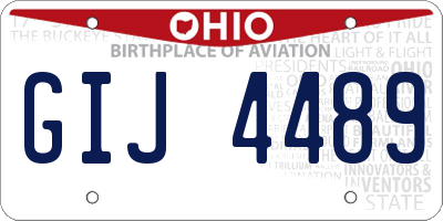 OH license plate GIJ4489