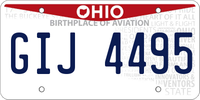 OH license plate GIJ4495