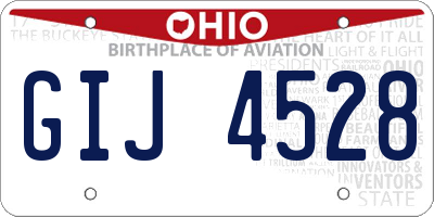 OH license plate GIJ4528