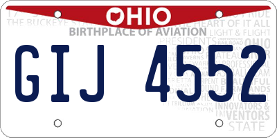OH license plate GIJ4552