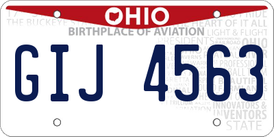 OH license plate GIJ4563