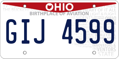 OH license plate GIJ4599