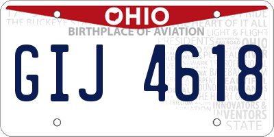 OH license plate GIJ4618
