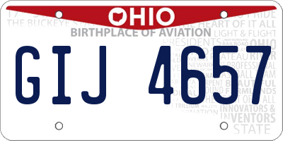 OH license plate GIJ4657