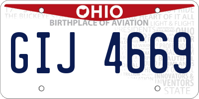 OH license plate GIJ4669