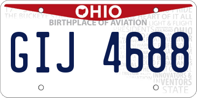 OH license plate GIJ4688