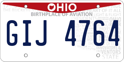 OH license plate GIJ4764
