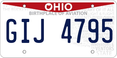 OH license plate GIJ4795
