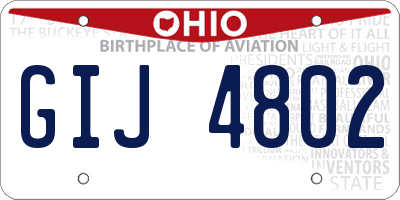 OH license plate GIJ4802