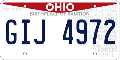 OH license plate GIJ4972