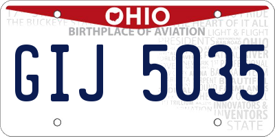 OH license plate GIJ5035