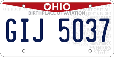 OH license plate GIJ5037