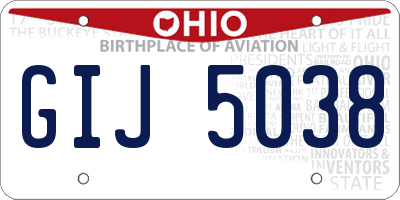 OH license plate GIJ5038