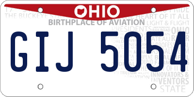 OH license plate GIJ5054