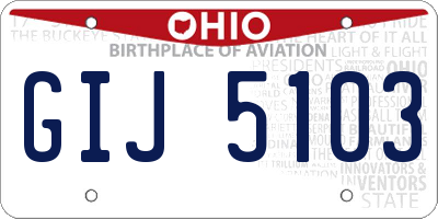 OH license plate GIJ5103