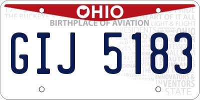OH license plate GIJ5183