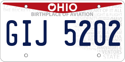 OH license plate GIJ5202