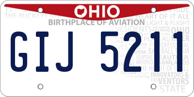 OH license plate GIJ5211