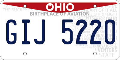 OH license plate GIJ5220