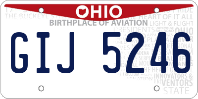 OH license plate GIJ5246