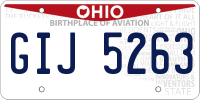 OH license plate GIJ5263
