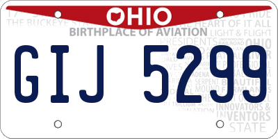 OH license plate GIJ5299