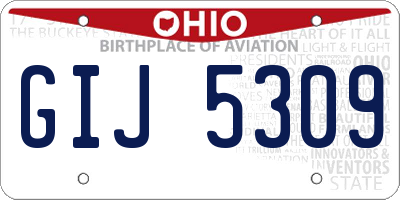 OH license plate GIJ5309