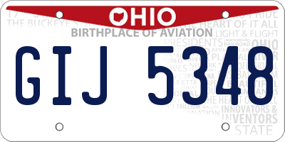 OH license plate GIJ5348