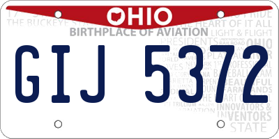 OH license plate GIJ5372