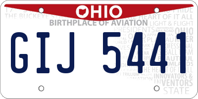 OH license plate GIJ5441