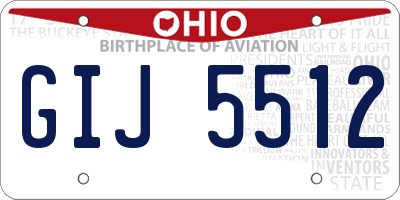 OH license plate GIJ5512