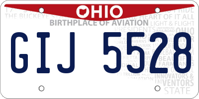 OH license plate GIJ5528