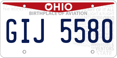 OH license plate GIJ5580