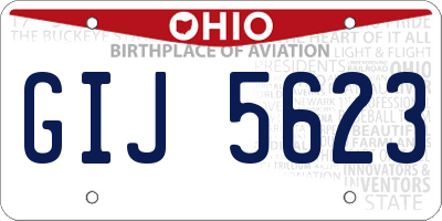 OH license plate GIJ5623