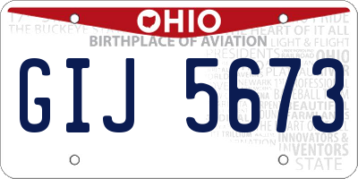 OH license plate GIJ5673