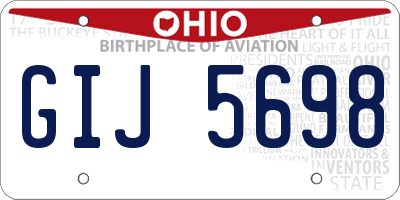 OH license plate GIJ5698