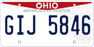 OH license plate GIJ5846