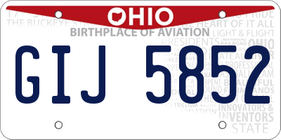 OH license plate GIJ5852