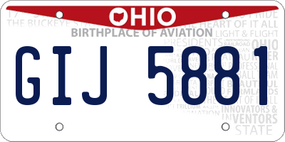 OH license plate GIJ5881