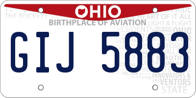 OH license plate GIJ5883