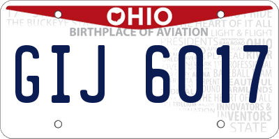 OH license plate GIJ6017