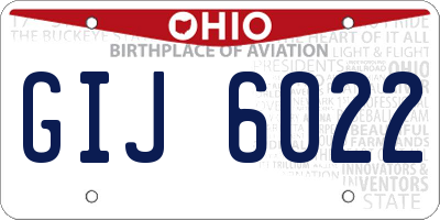 OH license plate GIJ6022