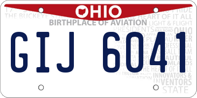 OH license plate GIJ6041
