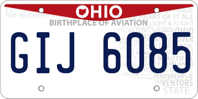 OH license plate GIJ6085